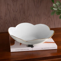 Cream & White Amelia Medium Serving Bowl - Bowl Detail | Bone & Brass