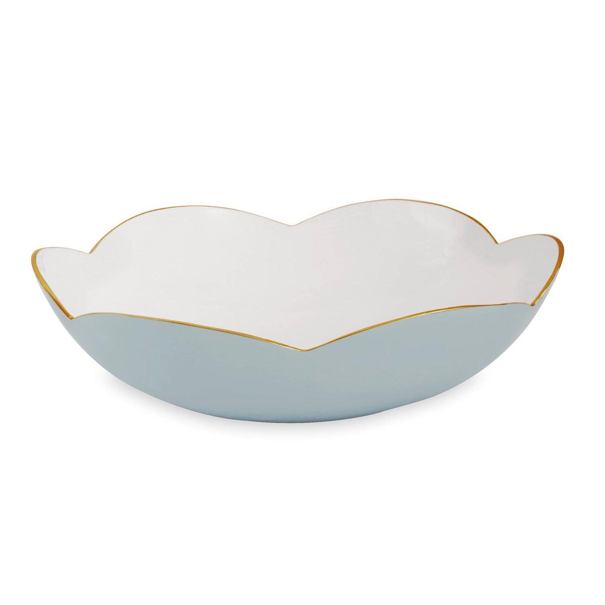 Amelia Slate Blue & White Large Serving Bowl | Bone & Brass