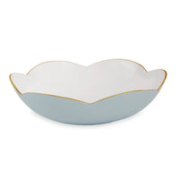 Amelia Slate Blue & White Large Serving Bowl | Bone & Brass