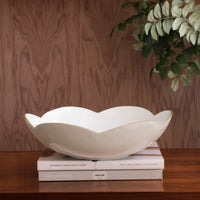 Encanto Cream & White Amelia Large Serving Bowl - Bowl Detail | Bone & Brass
