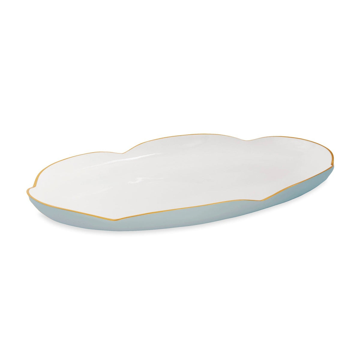 Encanto Amelia Oval Tray Slate White | Bone & Brass