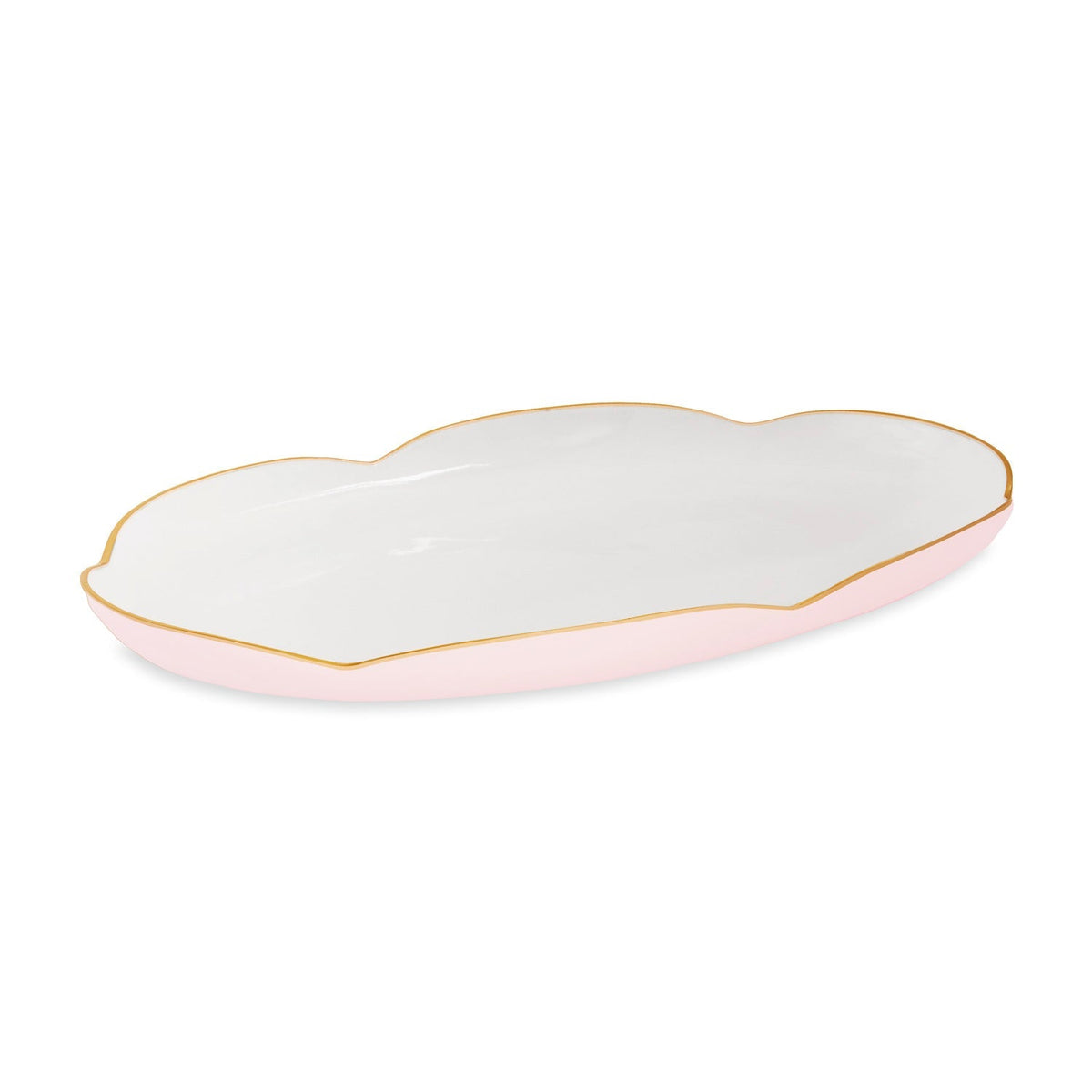 Encanto Amelia Oval Tray Camellia White | Bone & Brass