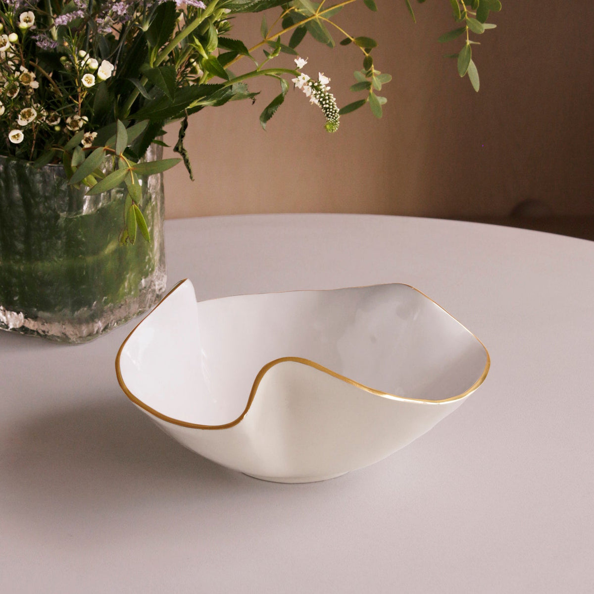 Encanto Aries Small Bowl Cream White - Bowl Top View | Bone & Brass