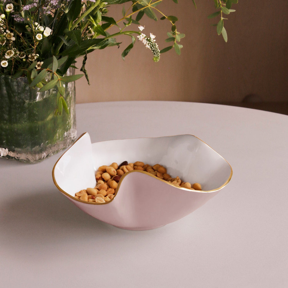 Encanto Aries Small Bowl Camellia White - Bowl Detail | Bone & Brass