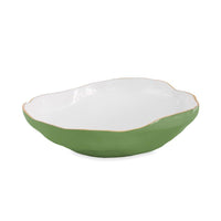Encanto Nuevo Large Bowl Leaf Green & White | Bone & Brass