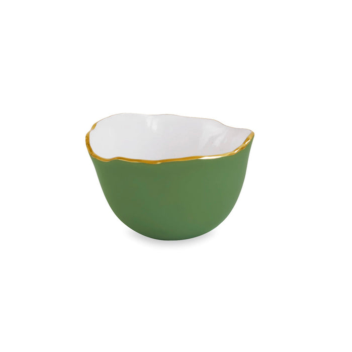 Encanto Osaka Small Bowl (Leaf Green White) | Bone & Brass