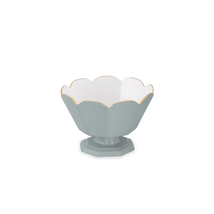 Encanto Vintage Faceted Pedestal Slate White | Bone & Brass