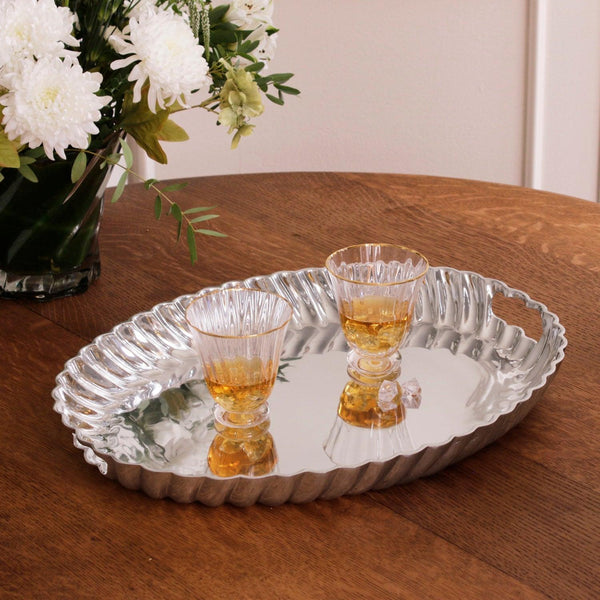 Vintage Swirl Oval Tray Handles - Tray Detail | Bone & Brass