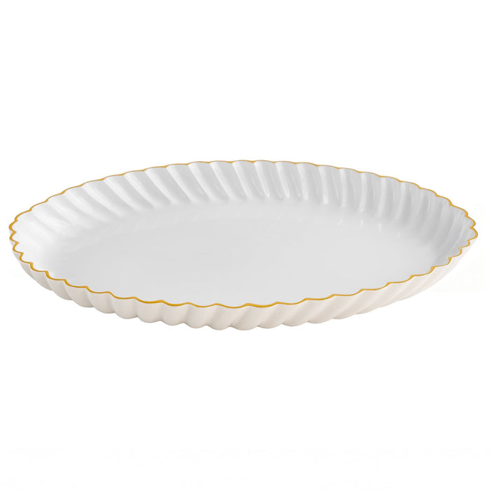 Encanto Vintage Swirl Oval Tray Cream White | Bone & Brass