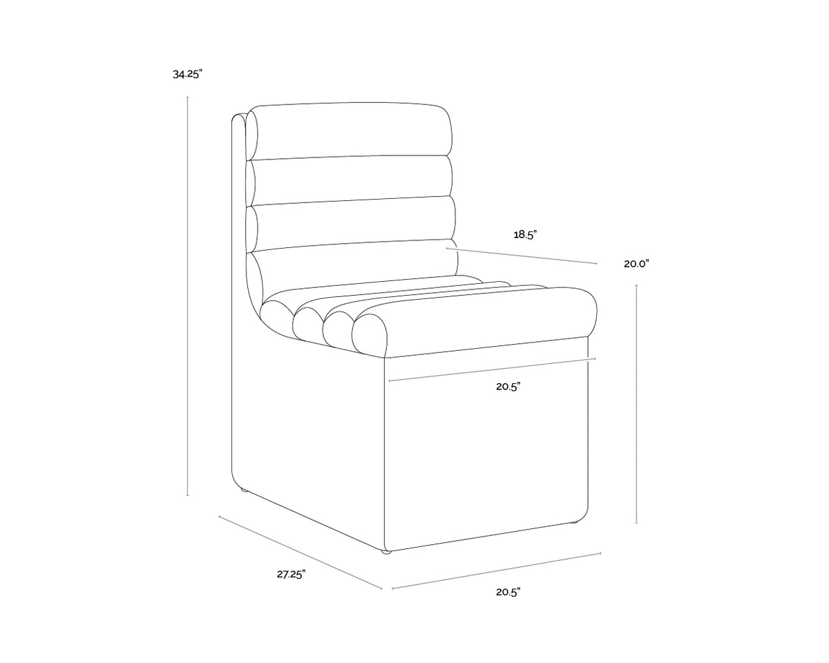Norm Wheeled Copley Latte Dining Chair