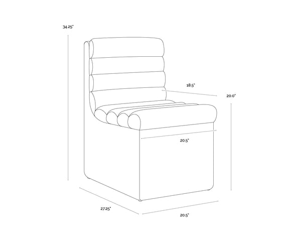 Norm Wheeled Copley Latte Dining Chair