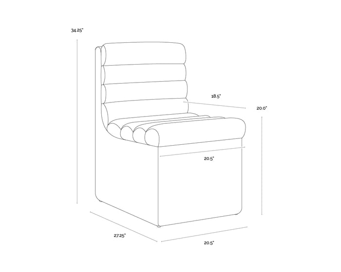 Norm Wheeled Copley Latte Dining Chair
