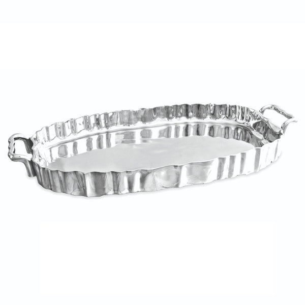 Vintage Fluted Oval Tray Handles