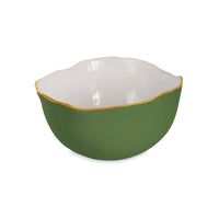 Encanto Osaka Large Bowl Leaf Green White | Bone & Brass