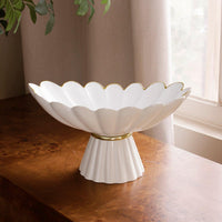 Encanto Vintage Hermes Pedestal Cream White - Pedestal Side View | Bone & Brass