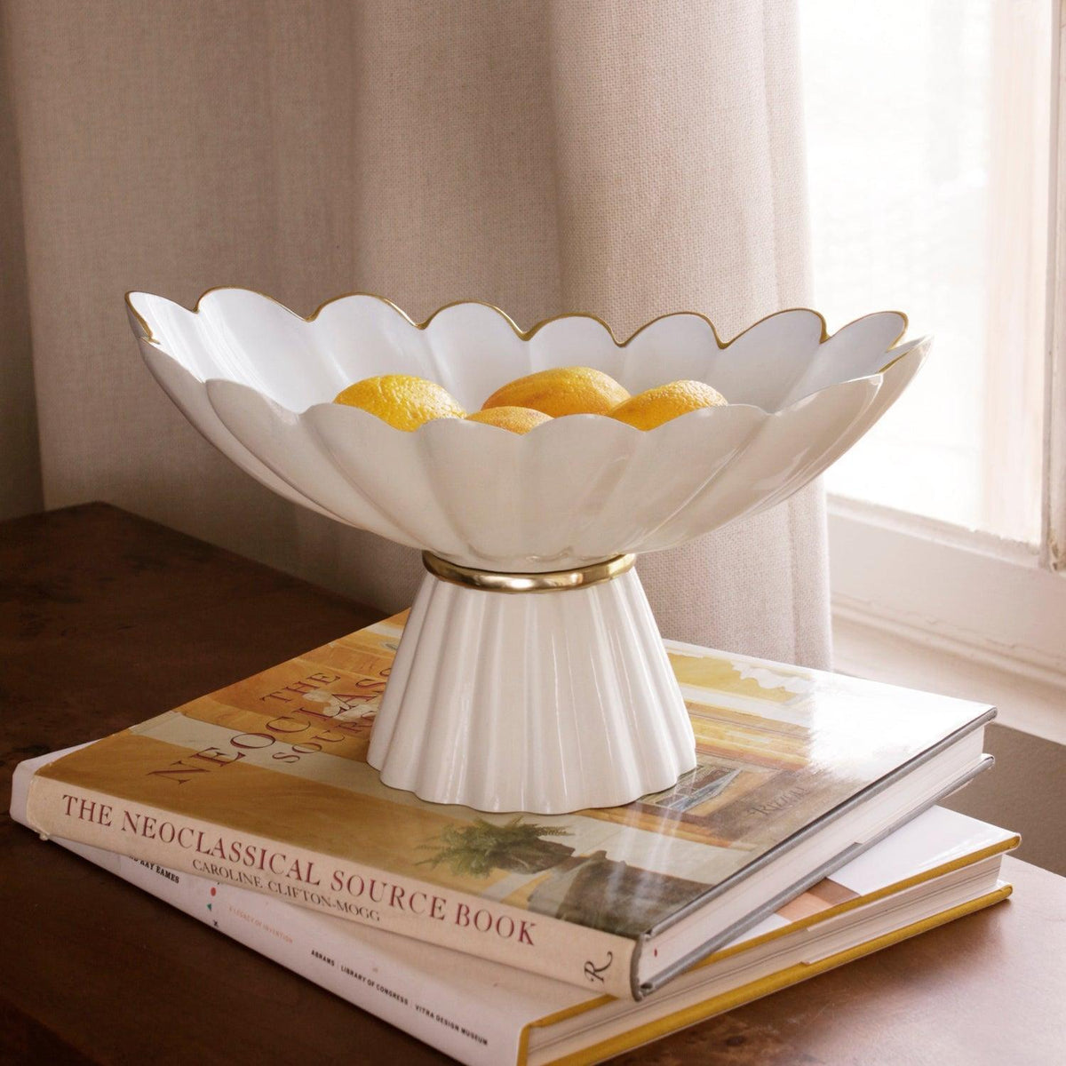 Encanto Vintage Hermes Pedestal Cream White - Pedestal Detail | Bone & Brass