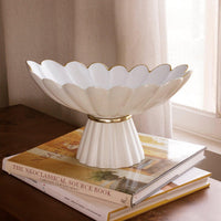 Encanto Vintage Hermes Pedestal Cream White - Pedestal Top View | Bone & Brass