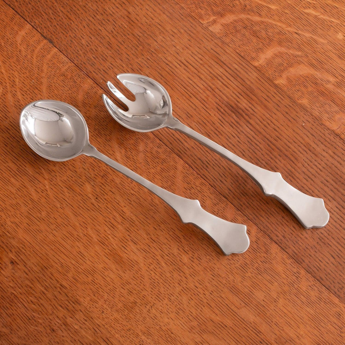 Vintage Revere Large Salad Servers - Handle Detail | Bone & Brass