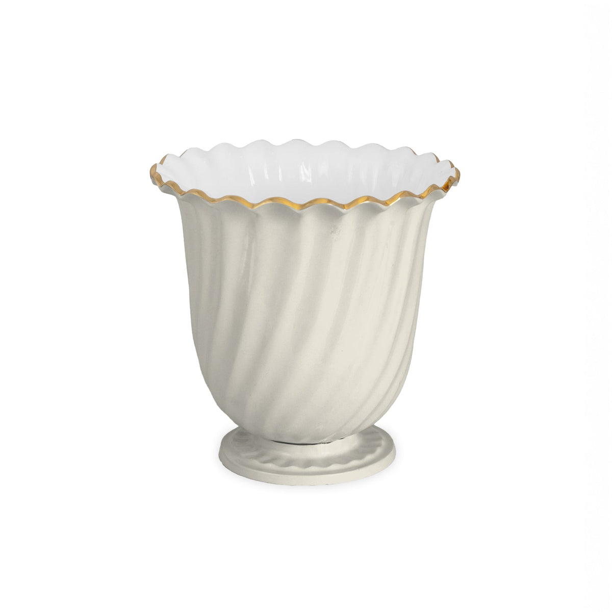 Encanto Swirl Vintage Ice Bucket Cream White | Bone & Brass