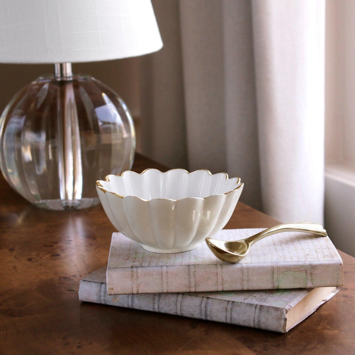 Encanto Vienna Mini Bowl Spoon Cream White - Bowl Detail | Bone & Brass