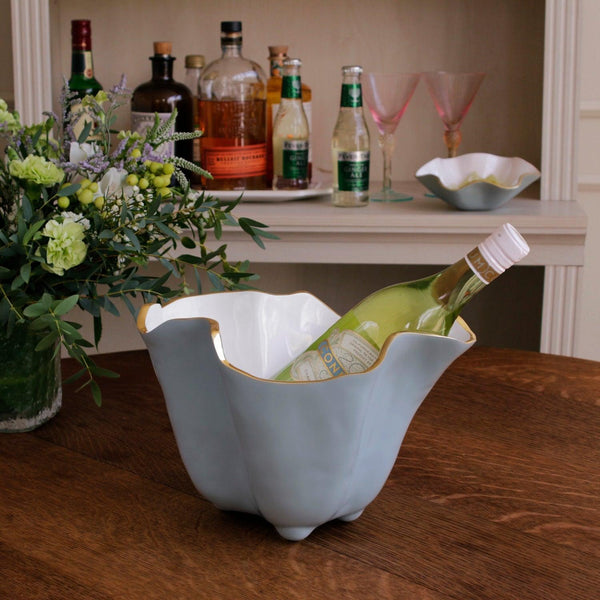 Encanto Onyx Ice Bucket Slate & White - Ice Bucket Detail | Bone & Brass