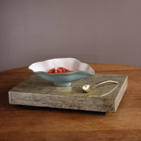 Encanto Claire Small Oval bowl spoon Slate & White - Bowl Side View | Bone & Brass