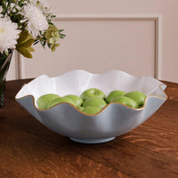Encanto Carola Extra Large Bowl Slate & White - Bowl Detail | Bone & Brass