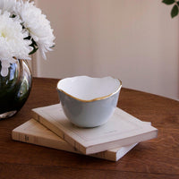 Encanto Osaka Small Bowl Slate & White - Bowl Top View | Bone & Brass
