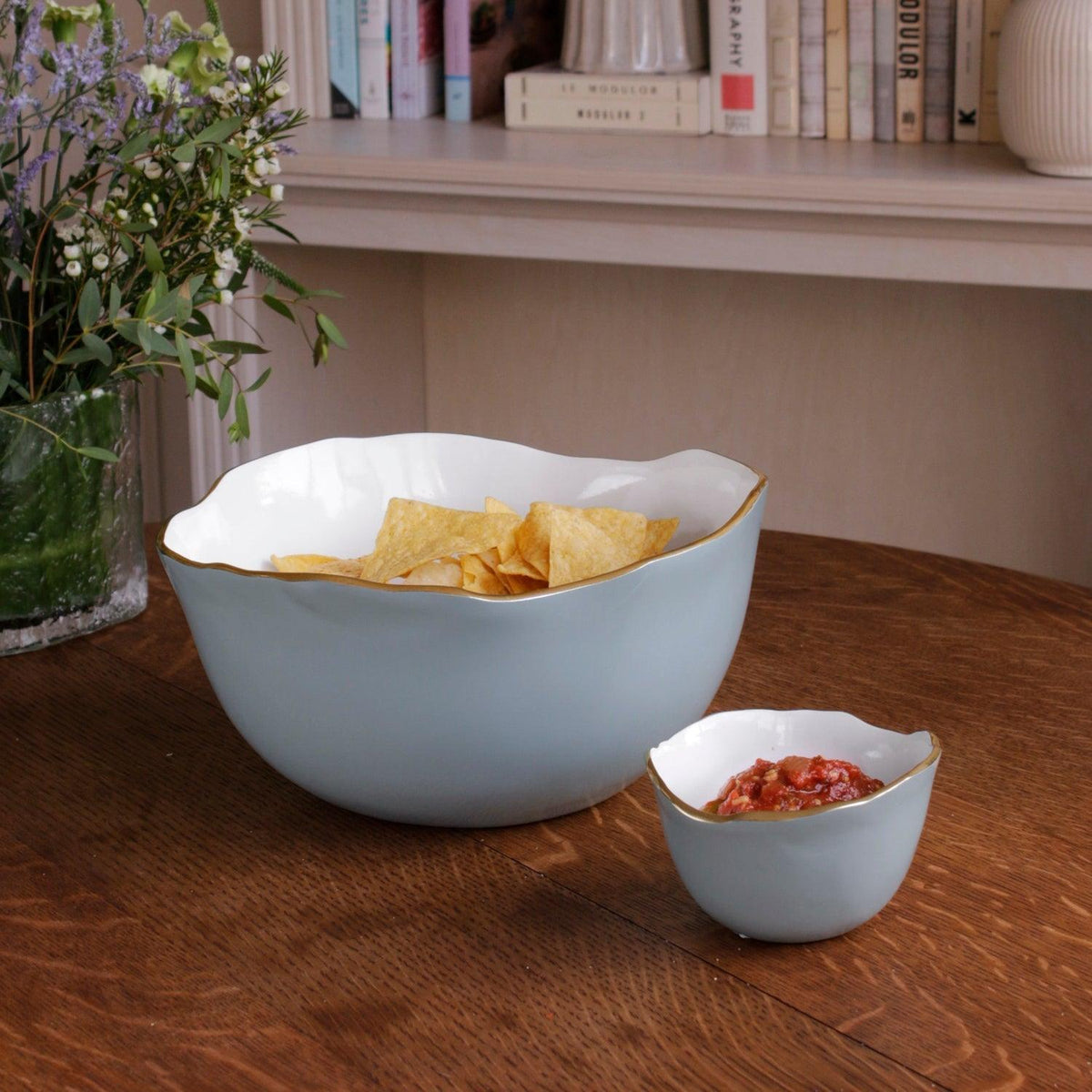 Encanto Osaka Small Bowl Slate & White - Bowl View | Bone & Brass