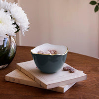 Encanto Osaka Small Bowl Midnight & White - Bowl Detail | Bone & Brass