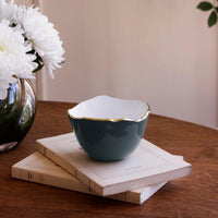 Encanto Osaka Small Bowl Midnight & White - Bowl Top View | Bone & Brass