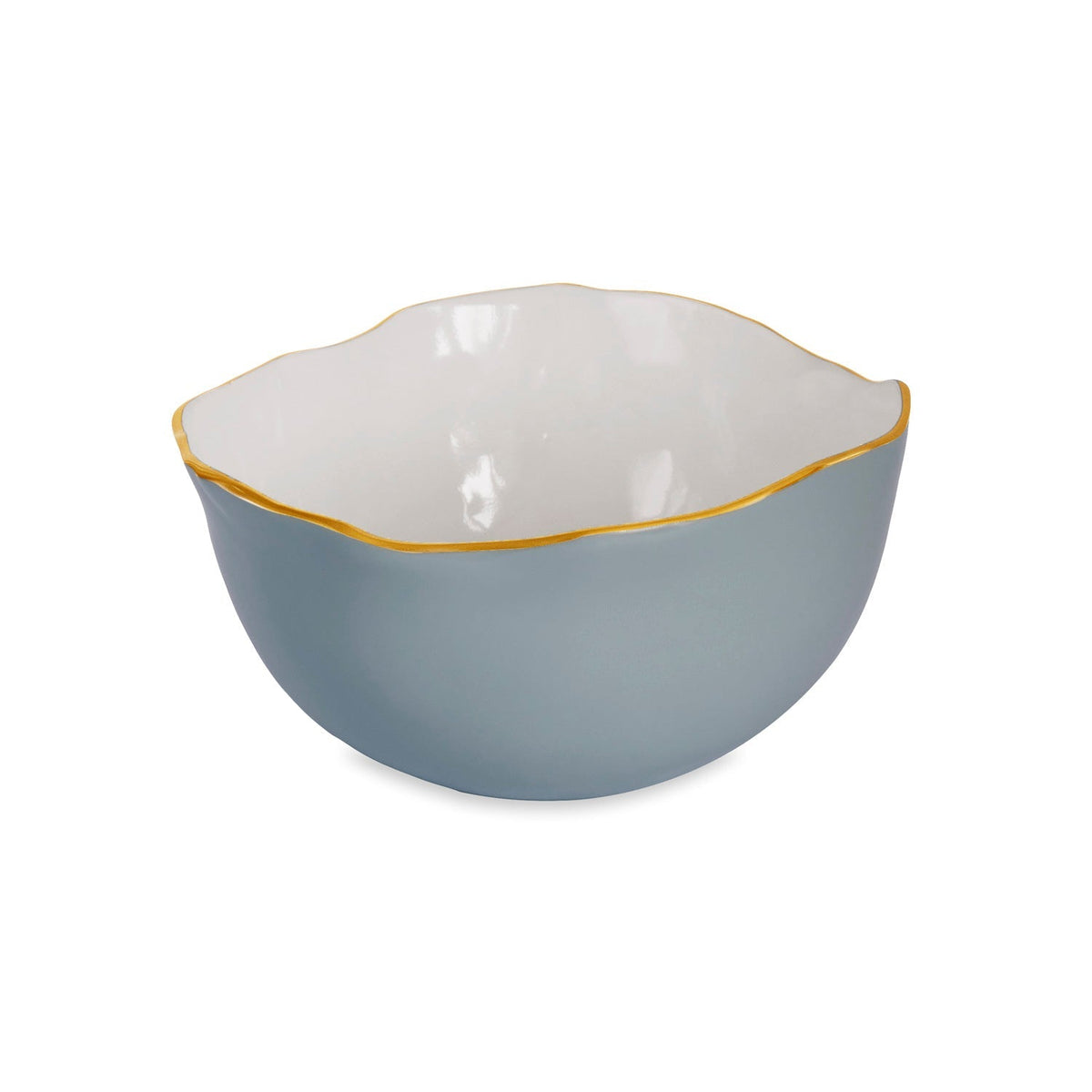 Encanto Osaka Large Bowl Slate & White | Bone & Brass