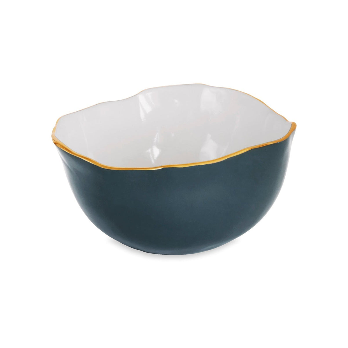 Encanto Osaka Large Bowl Midnight & White | Bone & Brass