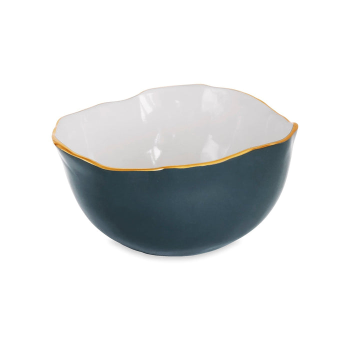 Encanto Osaka Large Bowl Midnight & White | Bone & Brass