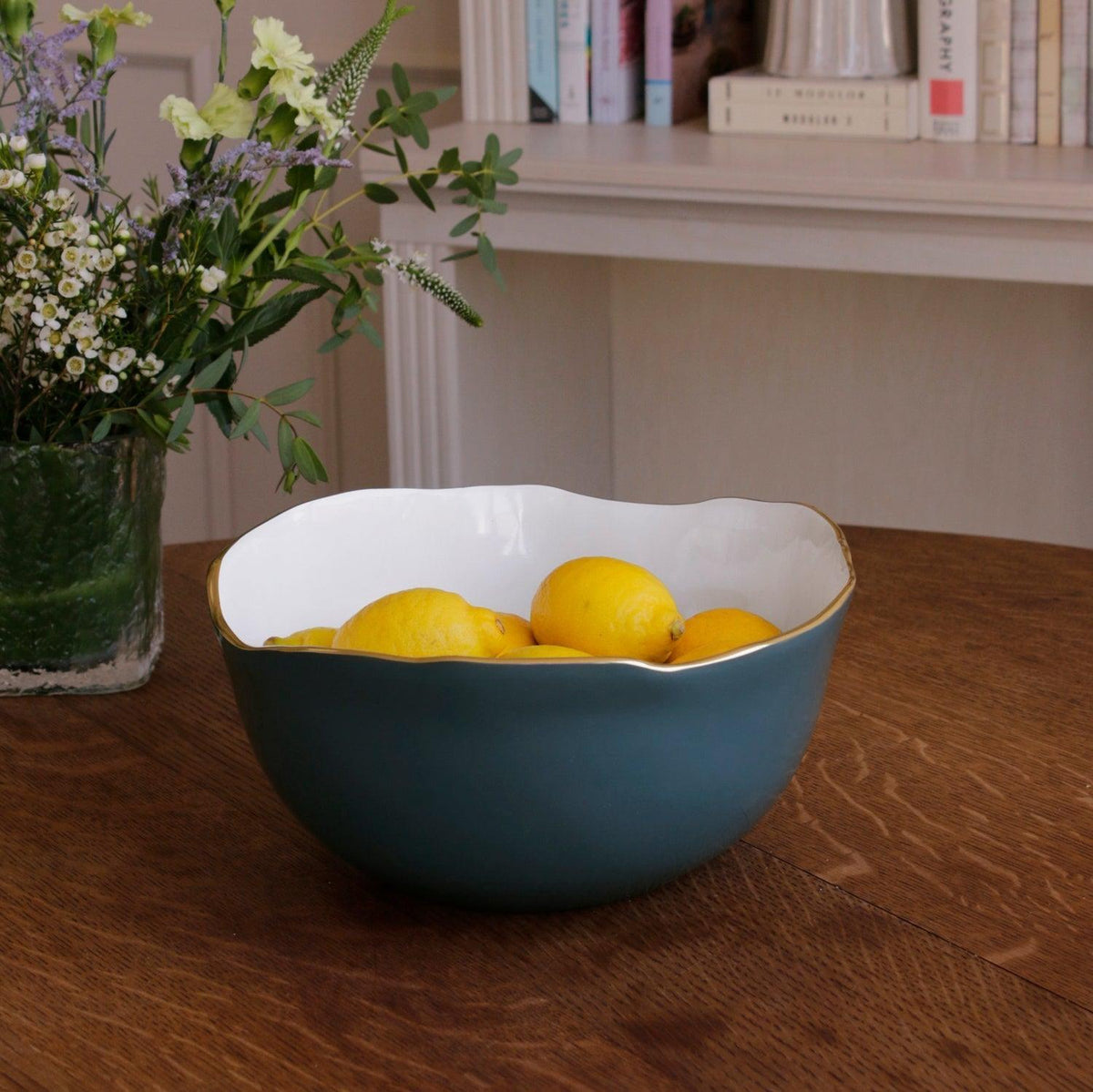 Encanto Osaka Large Bowl Midnight & White - Bowl Detail | Bone & Brass