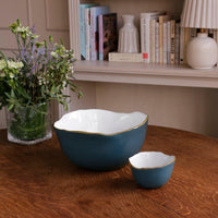 Encanto Osaka Large Bowl Midnight & White - Bowl View | Bone & Brass