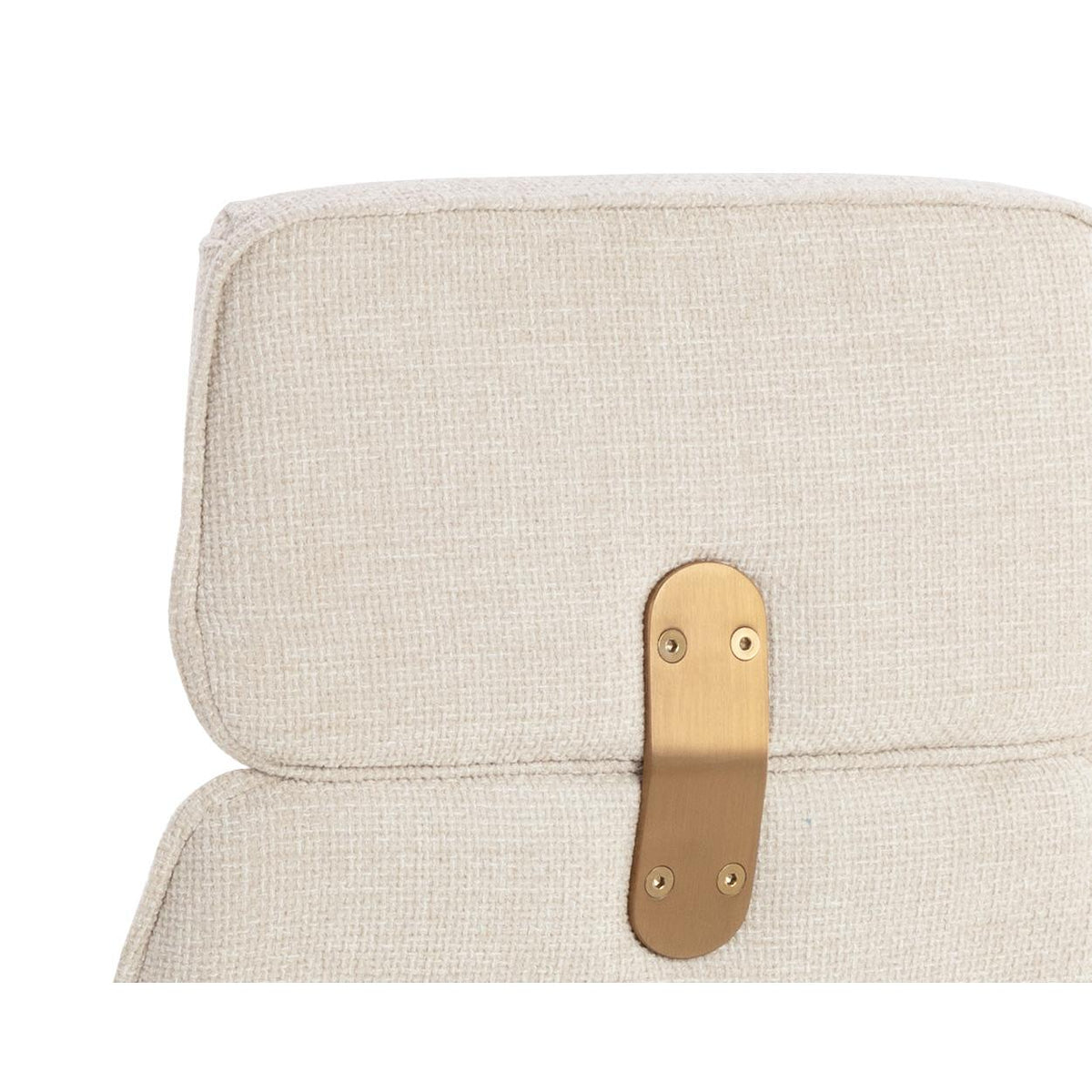 Kalev Chacha Cream & Gold Accent Office Chair - Chair Side View | Bone & Brass