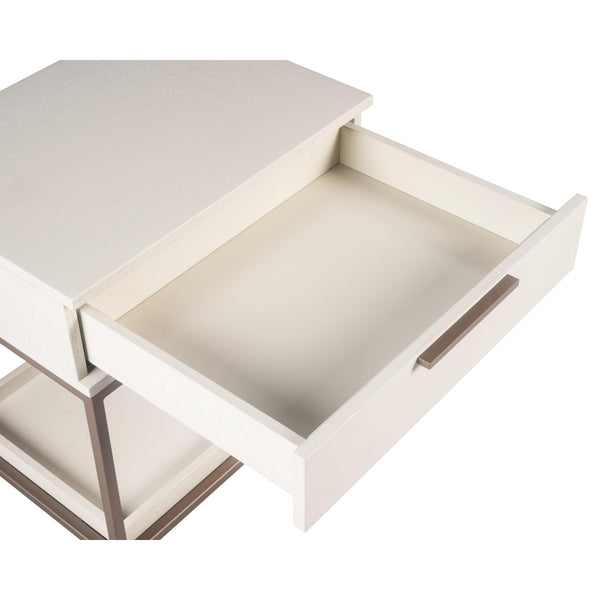 Rebel Nightstand - Small - Champagne Gold - Cream - Nightstand Top View | Bone & Brass