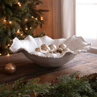 Vida Alegria Extra Large Round Centerpiece (White) - Centerpiece View | Bone & Brass