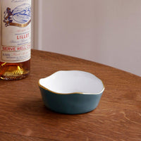 Midnight Blue, White & Gold Soho Wine Coaster - Coaster Top View | Bone & Brass