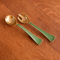 Encanto Soho Salad Servers Leaf Green - Set View | Bone & Brass
