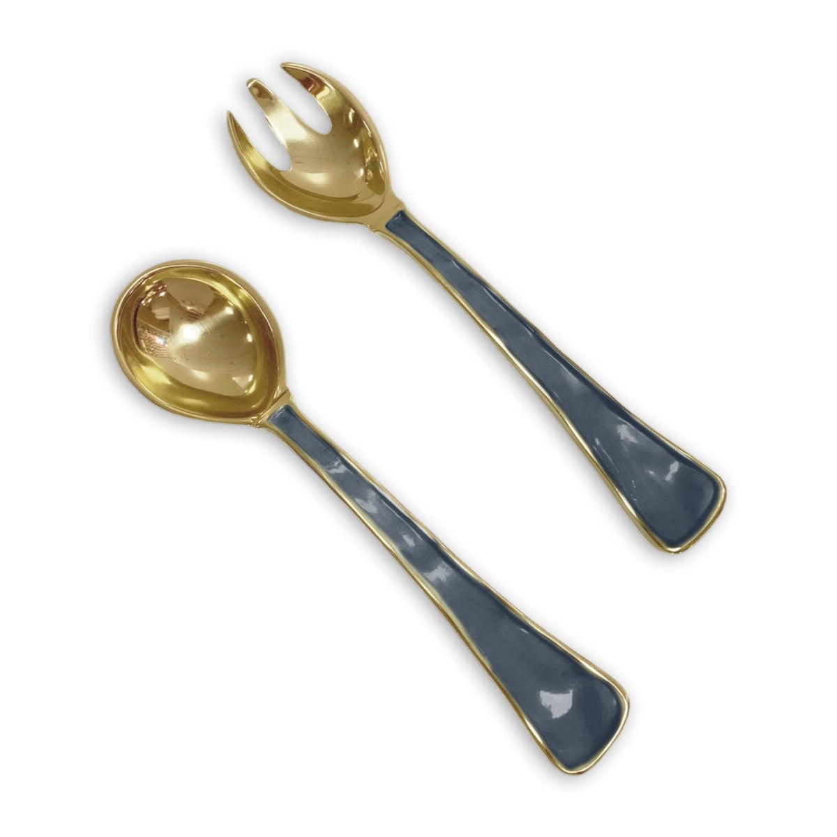 Encanto Soho Salad Servers Midnight | Bone & Brass