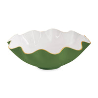 Encanto Carola Extra Large Bowl Leaf Green White | Bone & Brass