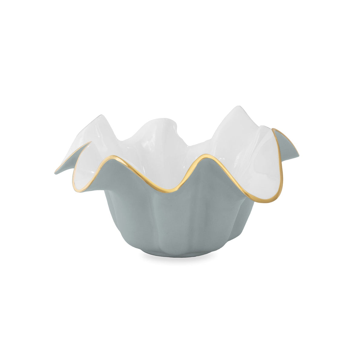 Encanto Medium Medusa Bowl Slate White | Bone & Brass