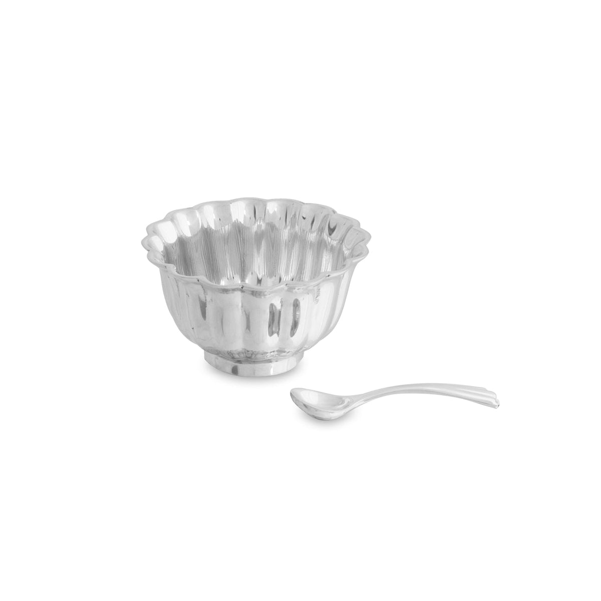 Vintage Fluted Mini Bowl Spoon | Bone & Brass