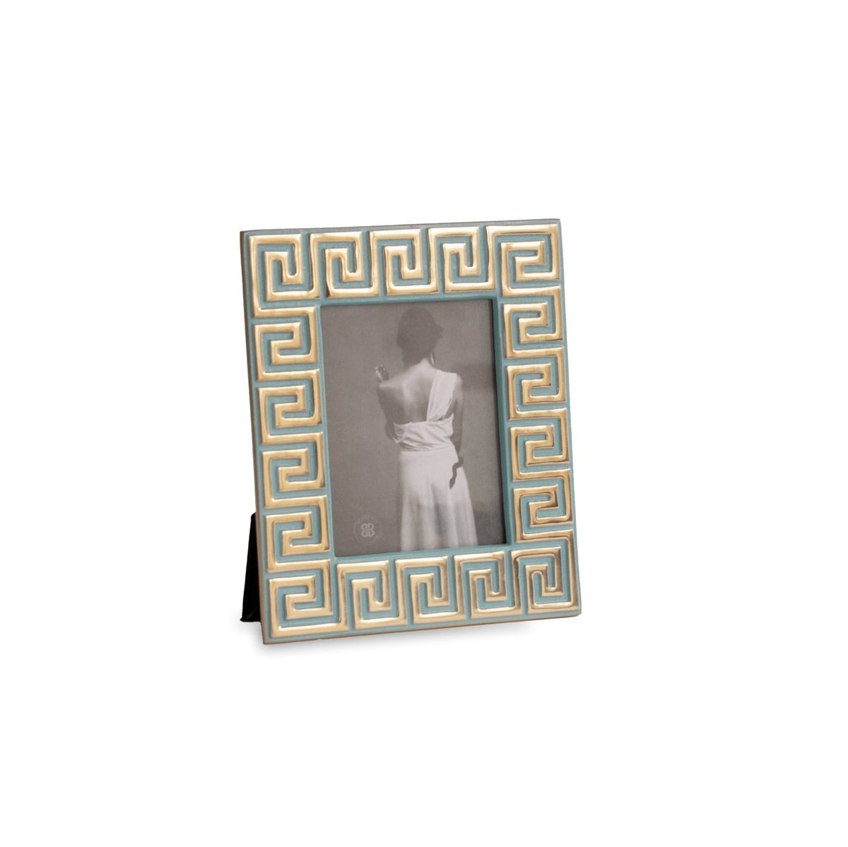 Encanto Greek Key Frame 4 x 6 (Turquoise) | Bone & Brass