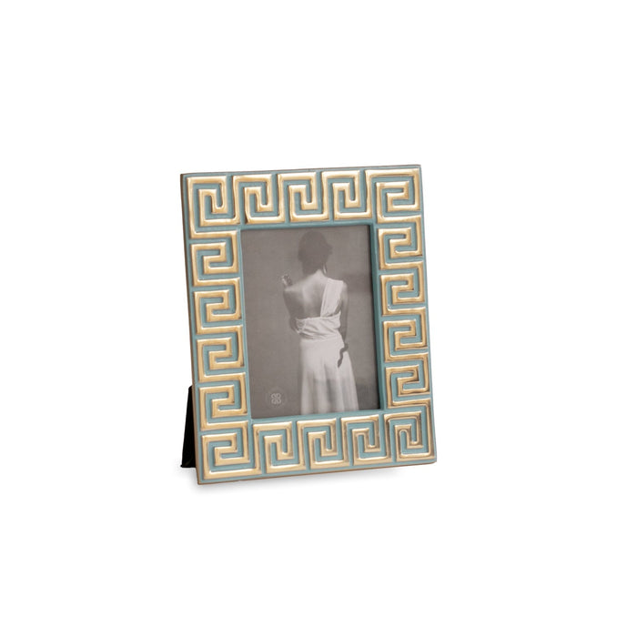 Encanto Greek Key Frame 4 x 6 (Turquoise) | Bone & Brass