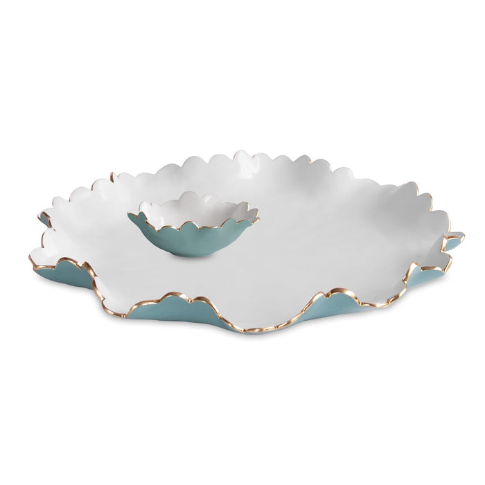 Encanto Colette Large Chip Dip (Turquoise White) | Bone & Brass