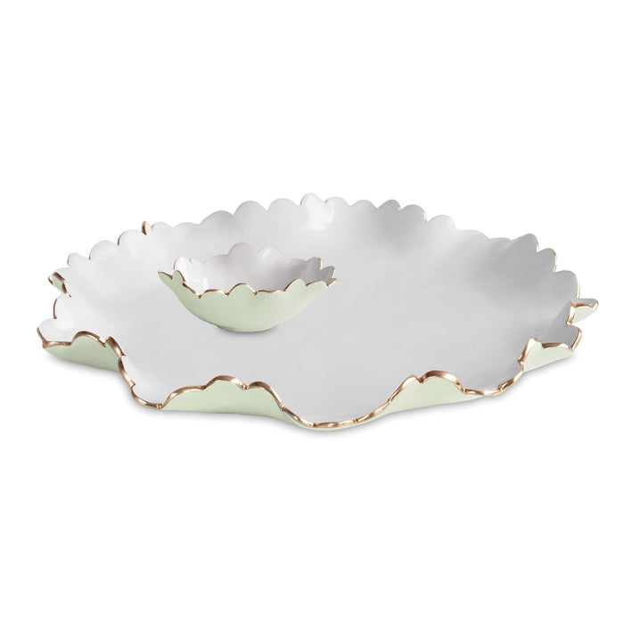 Encanto Colette Large Chip Dip (Pistachio White) | Bone & Brass