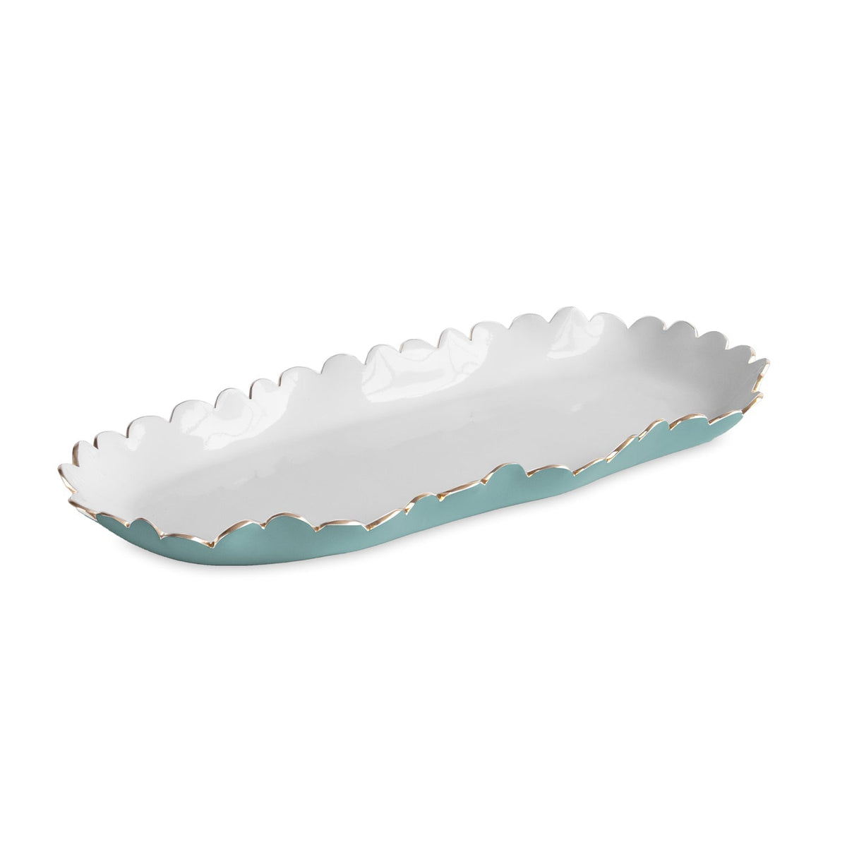 Encanto Colette Oblong Tray (Turquoise White) | Bone & Brass